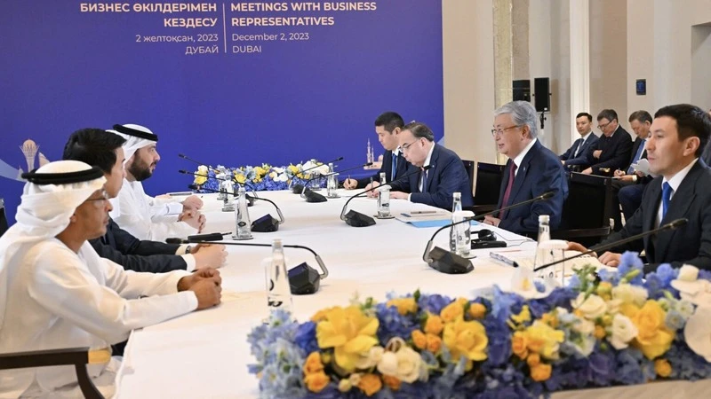 Kazakhstan và UAE thảo luận kế hoạch triển khai các dự án đầu tư chung. Ảnh: Akorda