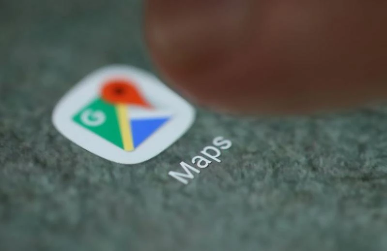 Logo ứng dụng Google Maps trên điện thoại thông minh. (Ảnh: Reuters)