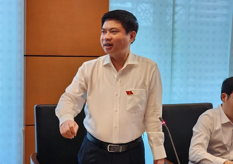 Đại biểu Trương Quốc Huy phát biểu trong phiên thảo luận ở tổ sáng 25/5.
