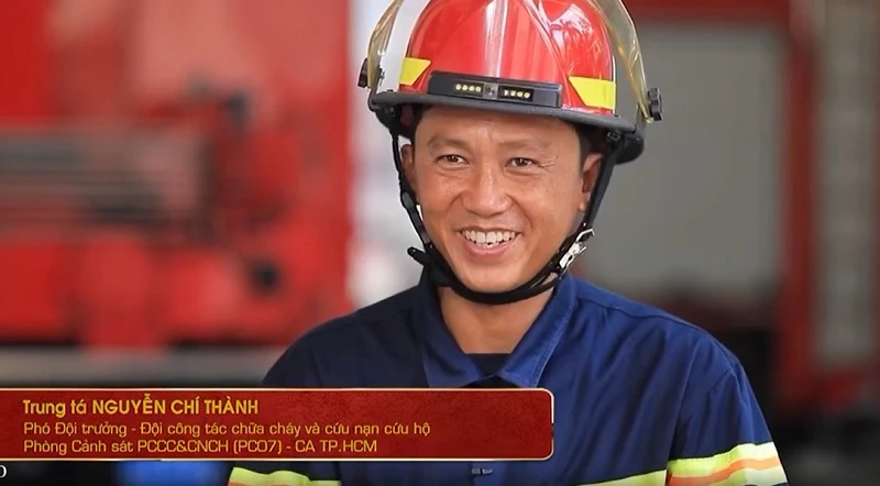 Trung tá Nguyễn Chí Thành, Phó Đội trưởng Đội Công tác chữa cháy và cứu nạn cứu hộ, Phòng PC07, Công an Thành phố Hồ Chí Minh.