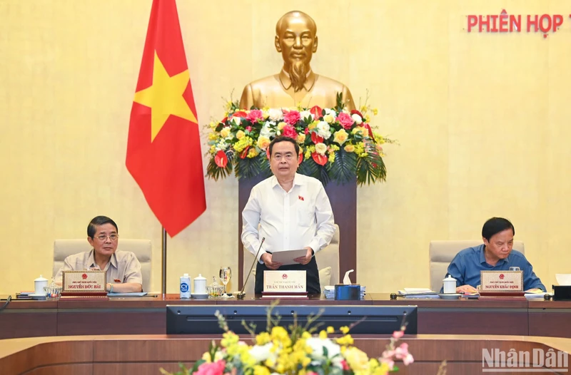 Chủ tịch Quốc hội Trần Thanh Mẫn phát biểu khai mạc phiên họp. (Ảnh: DUY LINH)