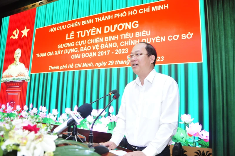 Ông Nguyễn Hồ Hải, Phó Bí thư Thành ủy Thành phố Hồ Chí Minh phát biểu tại Lễ tuyên dương.