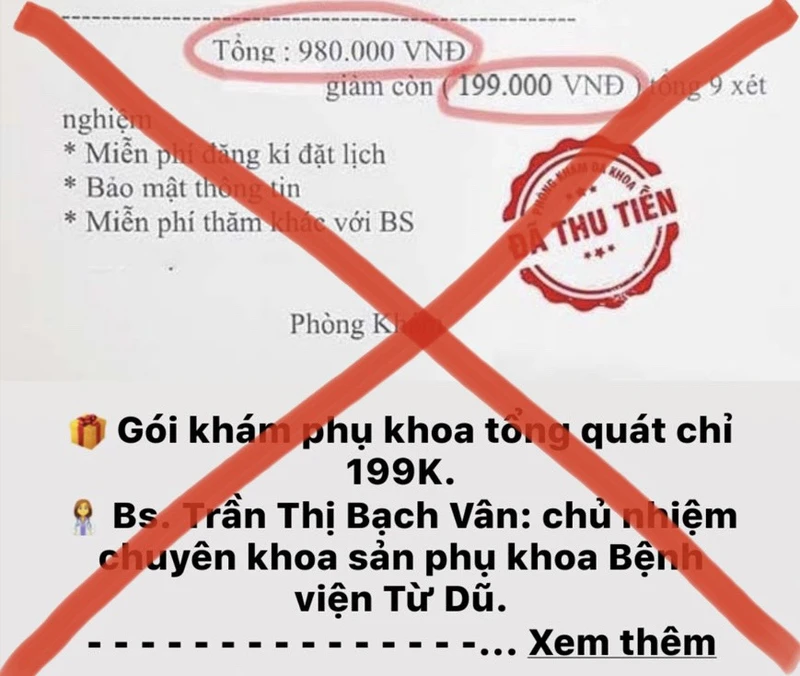 Dễ dàng bắt gặp những hình ảnh quảng cáo giả mạo thương hiệu bác sĩ tại các bệnh viện lớn của Thành phố.