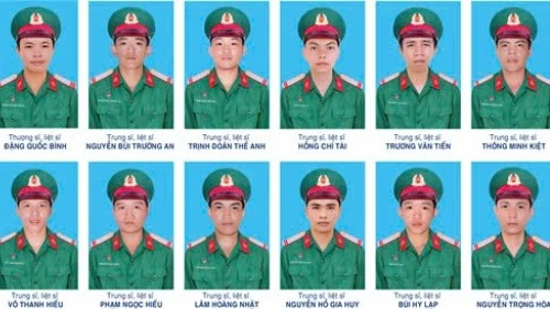 Truy tặng Huy hiệu "Tuổi trẻ dũng cảm" cho 12 đoàn viên đã dũng cảm hy sinh trong khi thực hiện nhiệm vụ diễn tập tác chiến phòng thủ Quân khu 7.