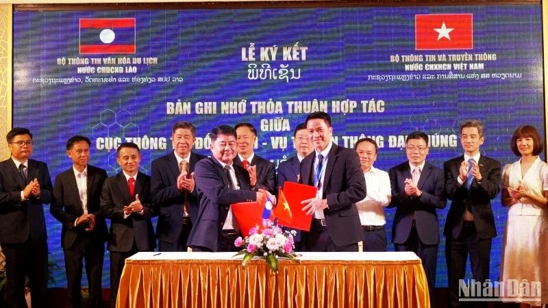 Tại lễ ký kết Biên bản ghi nhớ thỏa thuận hợp tác đẩy mạnh công tác thông tin truyền thông đối ngoại giữa hai nước Việt Nam-Lào.