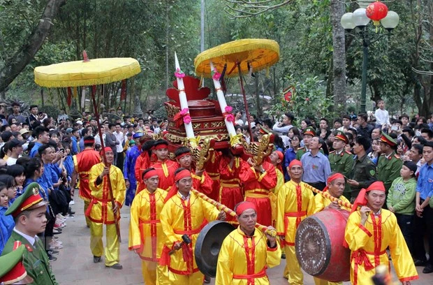 Lễ rước sản vật dâng Thánh Gióng tại đền Sóc sẽ được tái hiện trong khuôn khổ Lễ hội Đền Hùng.