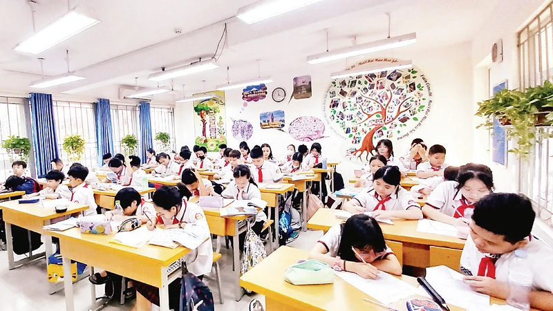 Mô hình lớp học Xanh tại Trường trung học cơ sở Ba Đình. 