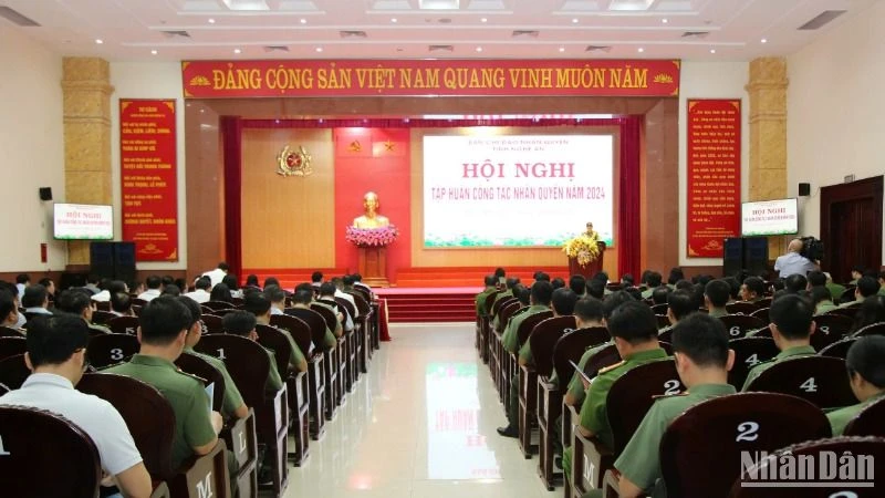 Quang cảnh Hội nghị tập huấn công tác nhân quyền năm 2024 tại Nghệ An. (Ảnh: Ban tổ chức)