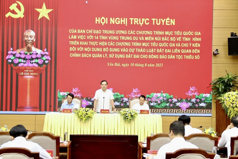 Phó Thủ tướng Trần Lưu Quang phát biểu chỉ đạo hội nghị trực tuyến.