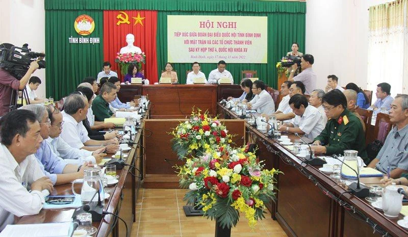 Đoàn Đại biểu Quốc hội tỉnh Bình Định tiếp xúc cử tri khối Mặt trận Tổ quốc và các tổ chức thành viên. 