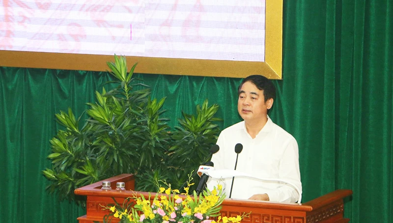 Bí thư Tỉnh ủy Hậu Giang Nghiêm Xuân Thành phát biểu khai mạc hội nghị