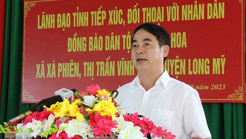 Bí thư Tỉnh ủy Hậu Giang Nghiêm Xuân Thành phát biểu tại buổi đối thoại