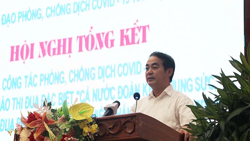 Bí thư Tỉnh ủy hậu Giang, Nghiêm Xuân Thành phát biểu tại buổi tổng kết.