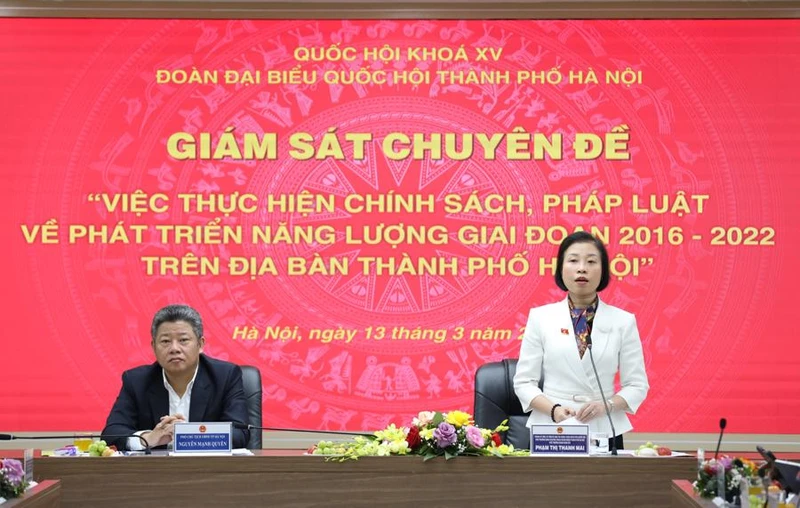 Đoàn đại biểu Quốc hội thành phố Hà Nội thực hiện giám sát chuyên để thực hiện chính sách pháp luật về phát triển năng lượng.