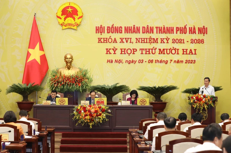 Quang cảnh ngày làm việc thứ 2, Hội đồng nhân dân thành phố Hà Nội. ( Ảnh: DUY LINH)