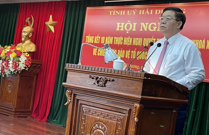 Đồng chí Nguyễn Trọng Nghĩa, Bí thư Trung ương Đảng, Trưởng Ban Tuyên giáo Trung ương phát biểu chỉ đạo tại hội nghị.