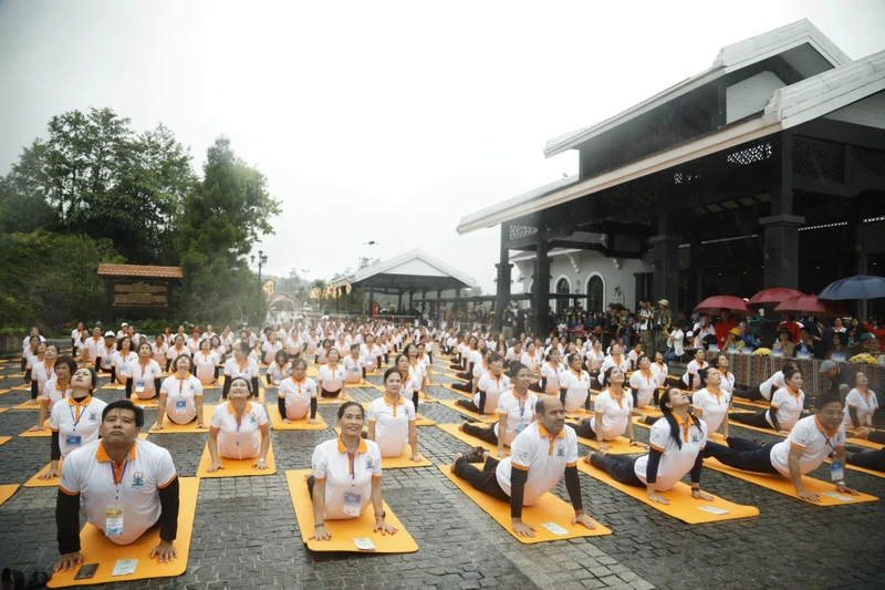 Hoạt động của một câu lạc bộ yoga tại Sa Pa (Lào Cai) đầu hè năm 2024.