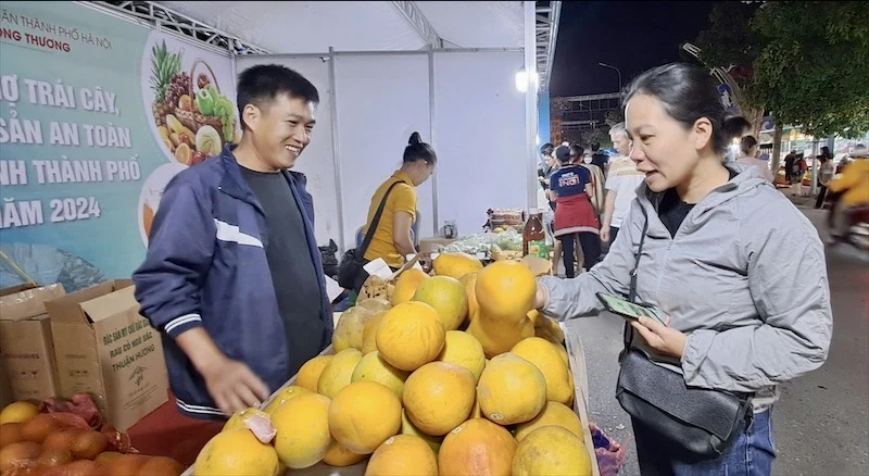 Các mặt hàng trái cây, nông sản an toàn được giới thiệu tới người tiêu dùng.