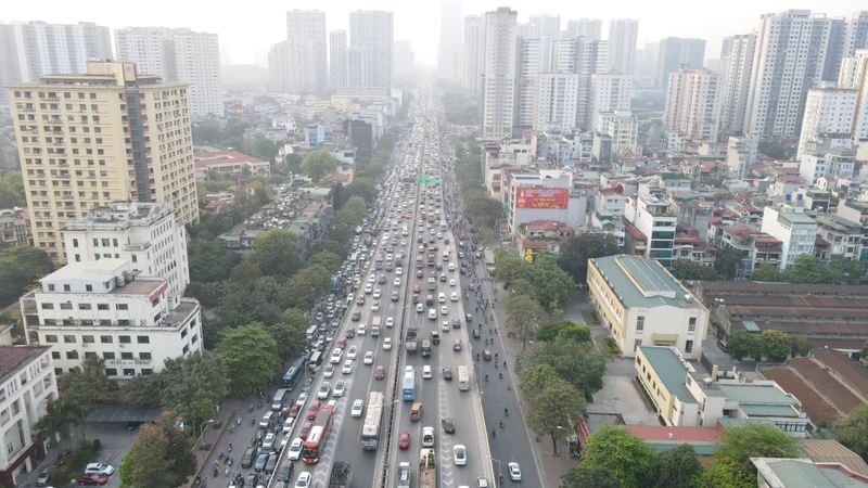 Đường Vành đai 3, một trong những tuyến trọng điểm tại Hà Nội thường xảy ra ùn tắc.