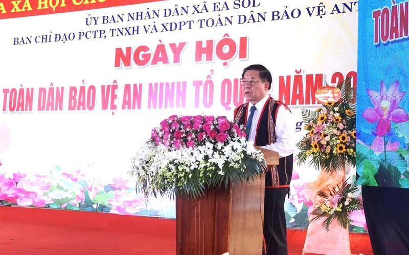 Đồng chí Nguyễn Trọng Nghĩa, Bí thư Trung ương Đảng, Trưởng Ban Tuyên giáo Trung ương phát biểu tại ngày hội.