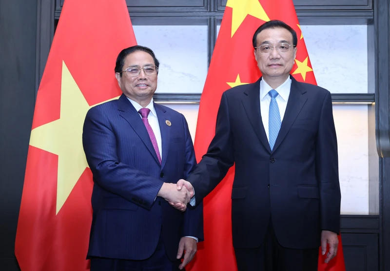 Thủ tướng Chính phủ Phạm Minh Chính hội kiến Thủ tướng Quốc Vụ viện nước Cộng hòa nhân dân Trung Hoa Lý Khắc Cường.