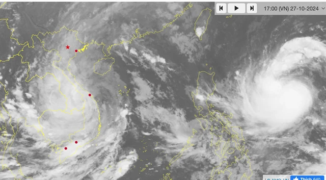 Bão Kong-rey dự kiến ​​sẽ mạnh lên và có thể tiến vào Biển Đông. (Ảnh Trung tâm Dự báo Khí tượng Thủy văn Quốc gia)