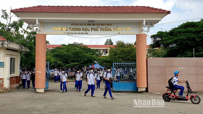 Trường trung học phổ thông Hàm Tân, tỉnh Bình Thuận. (Ảnh chụp lúc 11 giờ 20 phút ngày 17/10/2023)