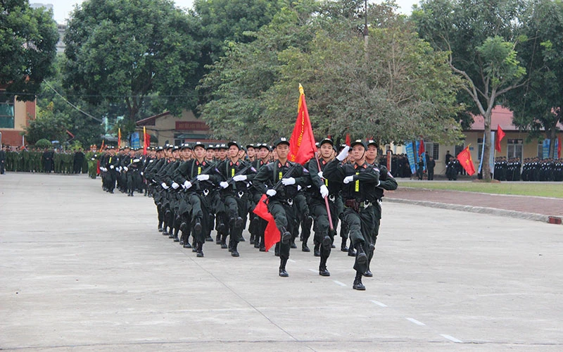 Lễ xuất quân bảo vệ Đại hội XIII của Đảng.