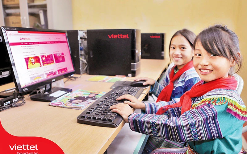 38.000 cơ sở giáo dục trong nước, bao gồm 100% cơ sở giáo dục vùng sâu vùng xa đã được Viettel cung cấp internet qua Chương trình “Internet trường học”.