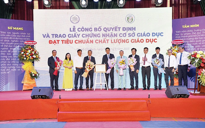 Trường ĐHSP TDTT TP Hồ Chí Minh được công nhận Kiểm định chất lượng cơ sở giáo dục trong năm 2023.