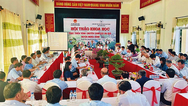 Hội thảo tìm kiếm giải pháp mới để phát triển vùng chuyên canh cây ăn quả huyện Nghĩa Hành.