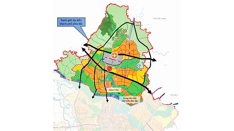 Quy hoạch (dự kiến) thành phố phía bắc trực thuộc Thủ đô.