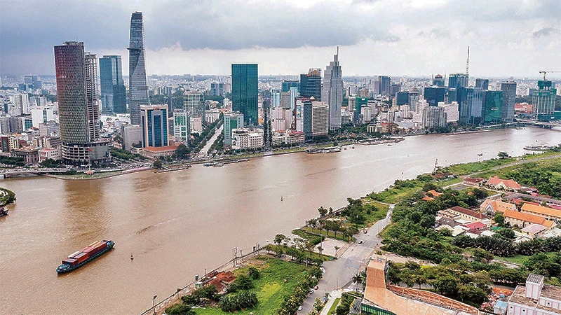 Một góc Thành phố Hồ Chí Minh nhìn từ trên cao.