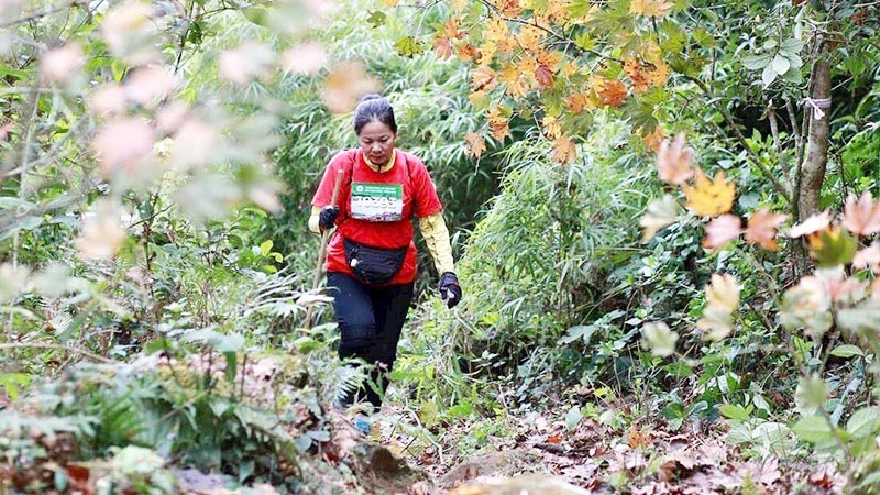 Chị Nguyễn Thị Thủy trong một hành trình leo núi.