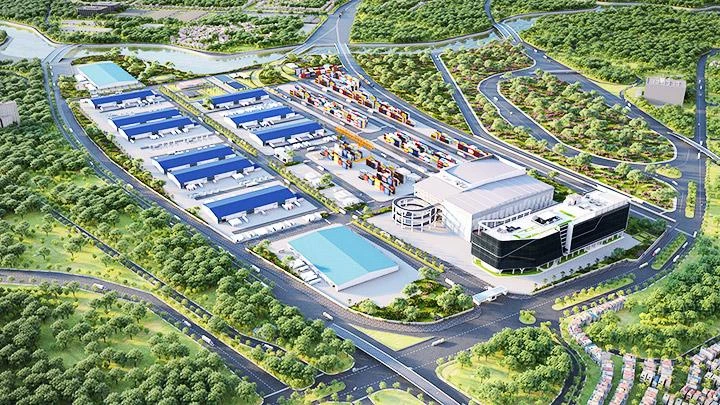 Phối cảnh dự án SuperPort™ Vĩnh Phúc - “siêu cảng” đầu tiên của Mạng lưới Logistics thông minh ASEAN.