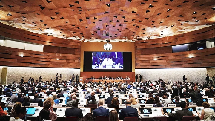 Một phiên họp của WHO tại Geneva. Ảnh: PAHO