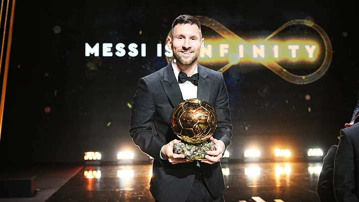 Messi tại lễ trao giải Quả bóng vàng lần thứ 8.