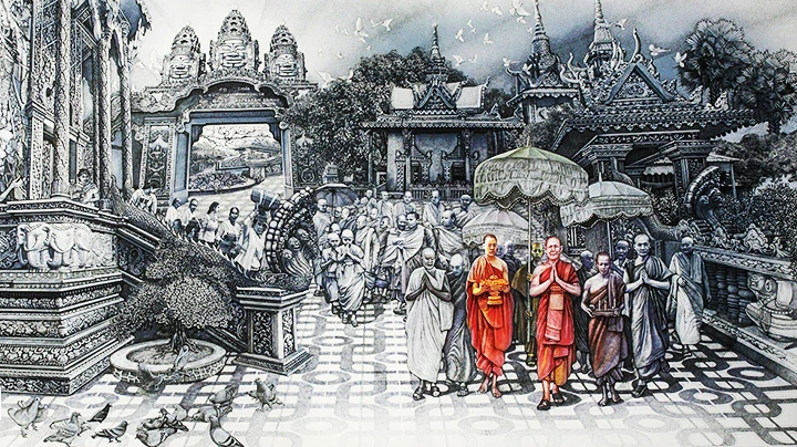 Tác phẩm “Lễ hội Khmer ở Cà Mau”.