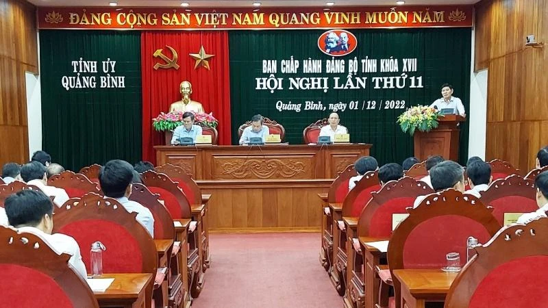 Quang cảnh Hội nghị của Tỉnh ủy Quảng Bình.