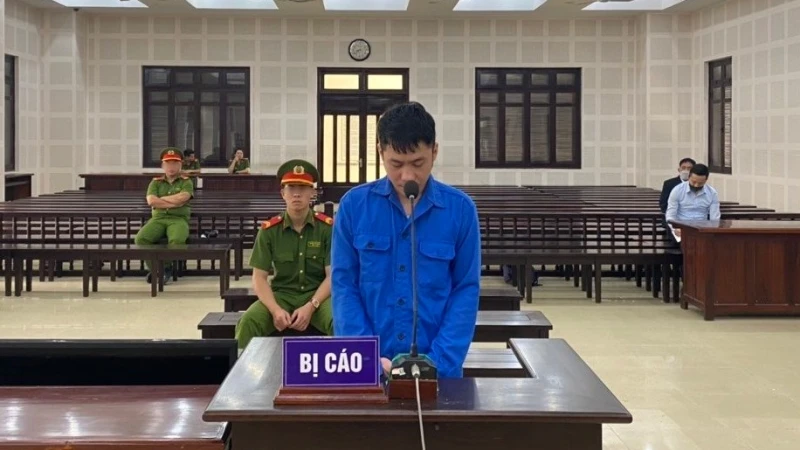 Bị cáo Nguyễn Đức Tài tại phiên tòa. (Ảnh: PV)