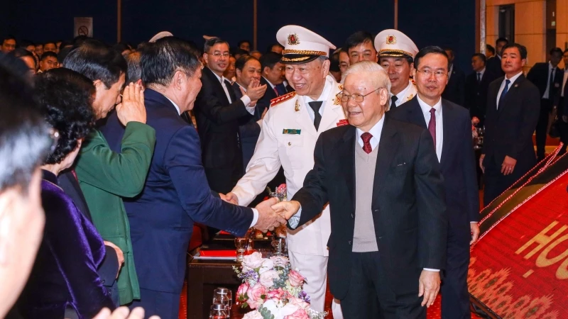 Tổng Bí thư Nguyễn Phú Trọng, Chủ tịch nước Võ Văn Thưởng dự Lễ kỷ niệm.