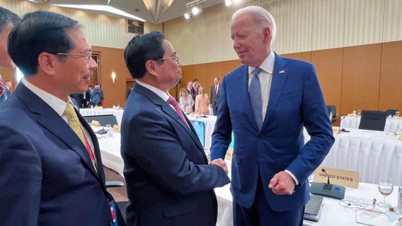Thủ tướng Phạm Minh Chính và Tổng thống Hoa Kỳ Joe Biden. (Ảnh: VGP/Nhật Bắc)