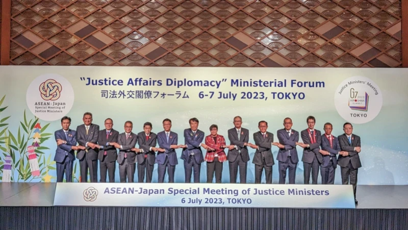 Bộ trưởng Tư pháp ASEAN và Nhật Bản tại Hội nghị. (Ảnh: Bộ Tư pháp cung cấp)