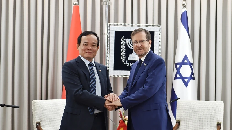 Phó Thủ tướng Trần Lưu Quang hội kiến Tổng thống Israel.