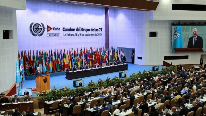 Các đại biểu tham dự Hội nghị Thượng đỉnh Nhóm G77 và Trung Quốc ở La Habana, Cuba, ngày 16/9/2023. (Ảnh: AFP/TTXVN)