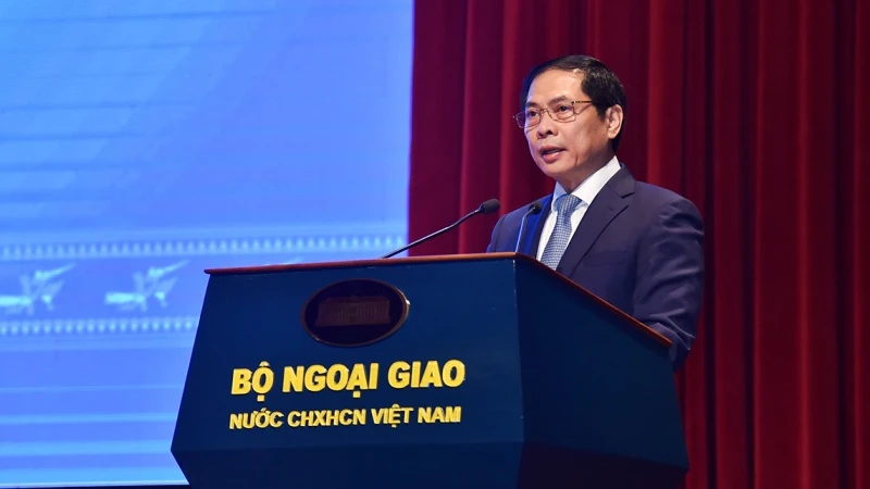 Bộ trưởng Ngoại giao Bùi Thanh Sơn phát biểu tại Hội nghị.