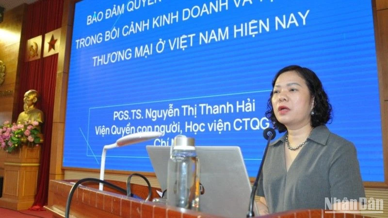 Phó Giáo sư, Tiến sĩ Nguyễn Thị Thanh Hải cung cấp thông tin tại Hội nghị. (Ảnh: Ban tổ chức cung cấp)