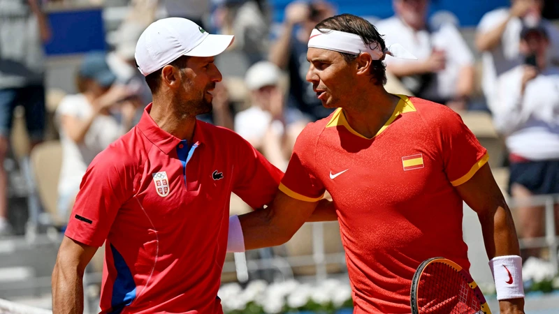 Djokovic và Nadal tại Olympic Paris 2024. (Ảnh trong bài: REUTERS)