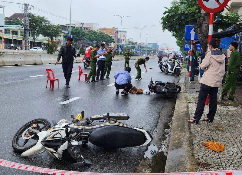 Hiện trường nơi xảy ra vụ cướp.