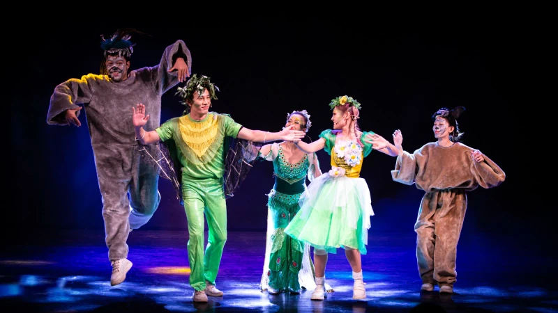 Cảnh vở nhạc kịch "Đứa con của yêu tinh" do Nhà hát Tuổi trẻ và Nhà hát Sangsangmaru phối hợp dàn dựng (Ảnh: Nhà hát cung cấp).